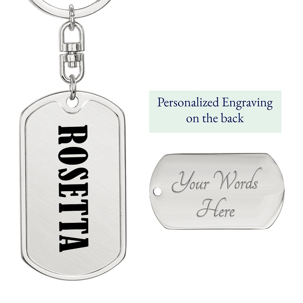 Rosetta v01 - Luxury Dog Tag Keychain