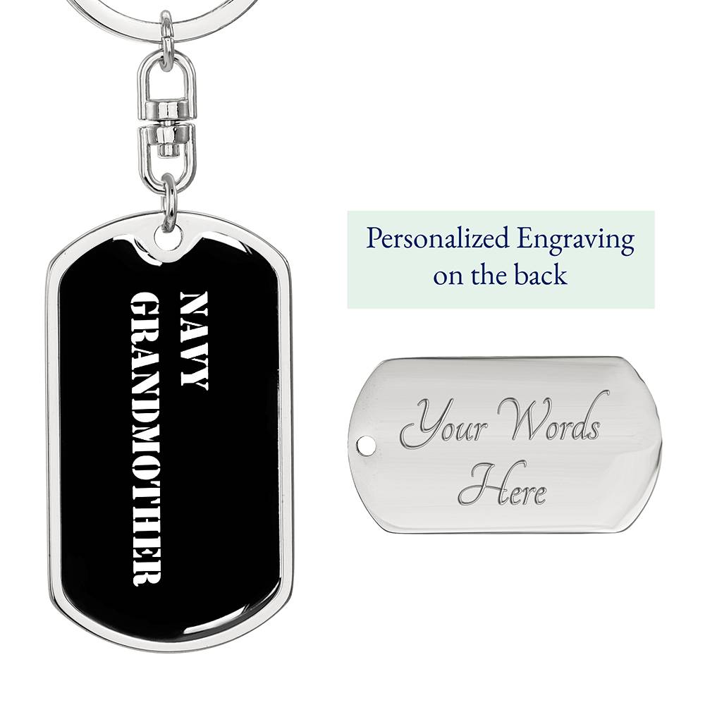 Navy Grandmother v3 - Luxury Dog Tag Keychain