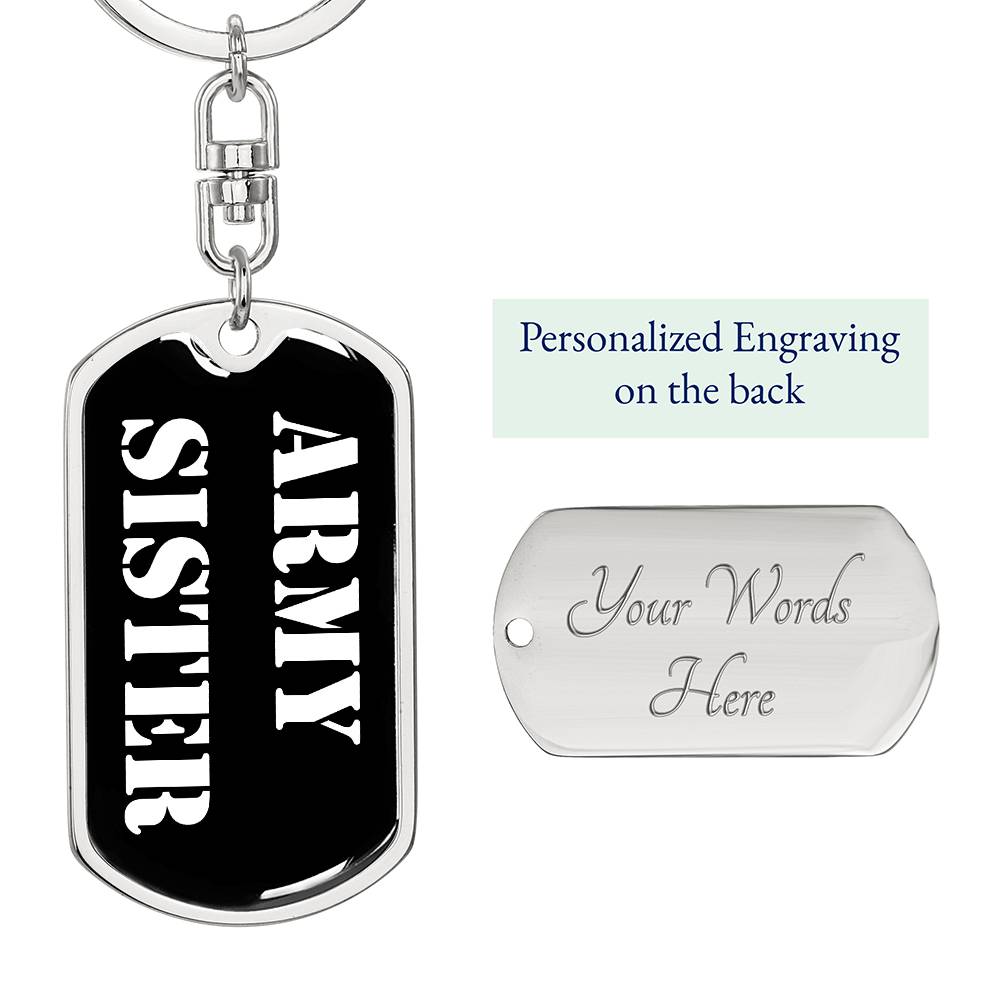 Army Sister v3 - Luxury Dog Tag Keychain