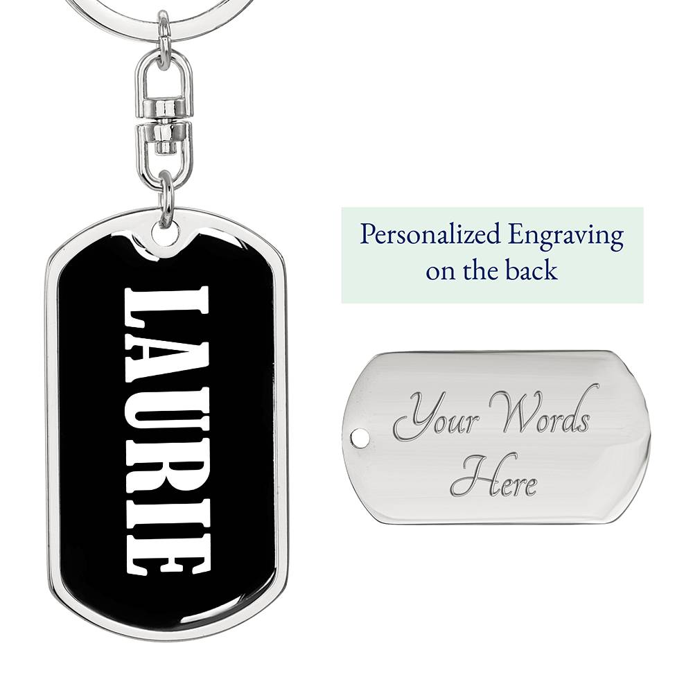 Laurie v01w - Luxury Dog Tag Keychain
