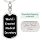 World's Greatest Medical Secretary v3 - Luxury Dog Tag Keychain