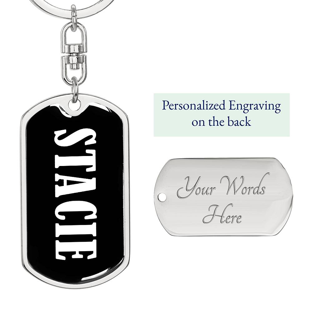 Stacie v03 - Luxury Dog Tag Keychain