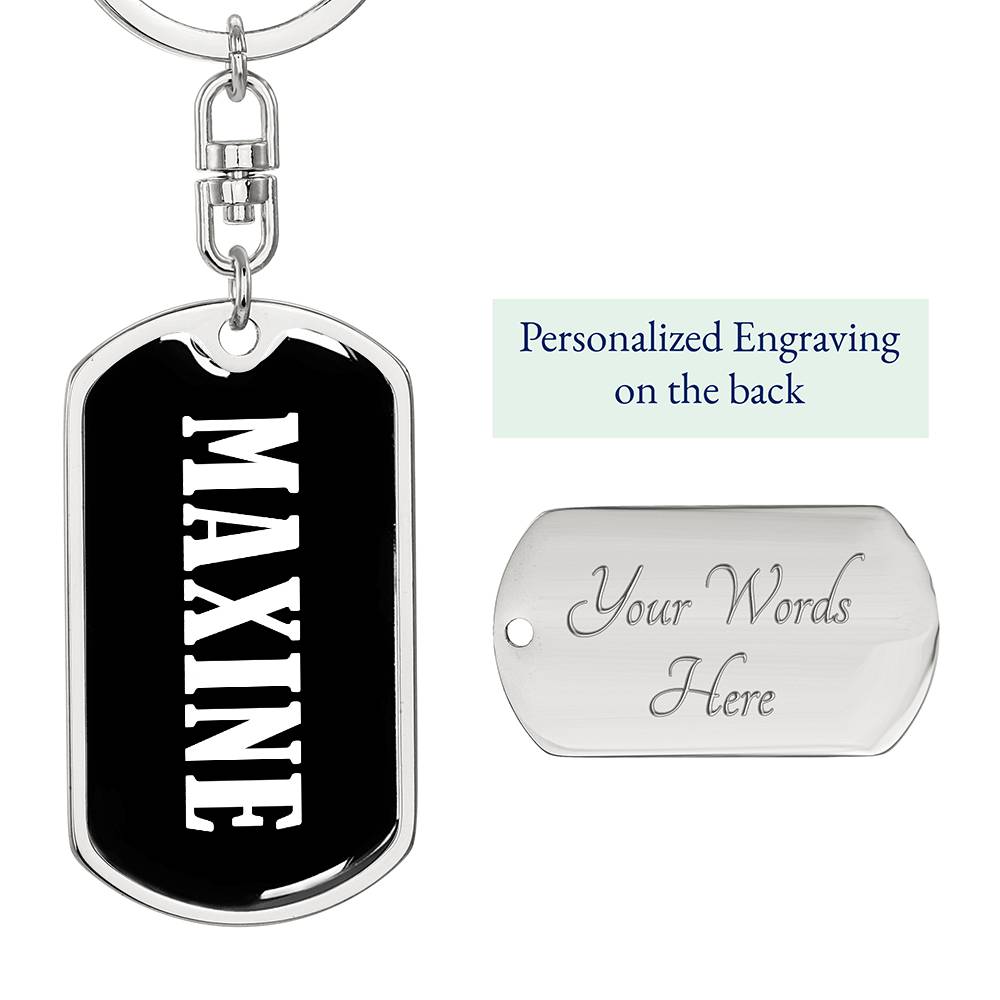 Maxine v01w - Luxury Dog Tag Keychain