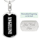 Angeline v03 - Luxury Dog Tag Keychain