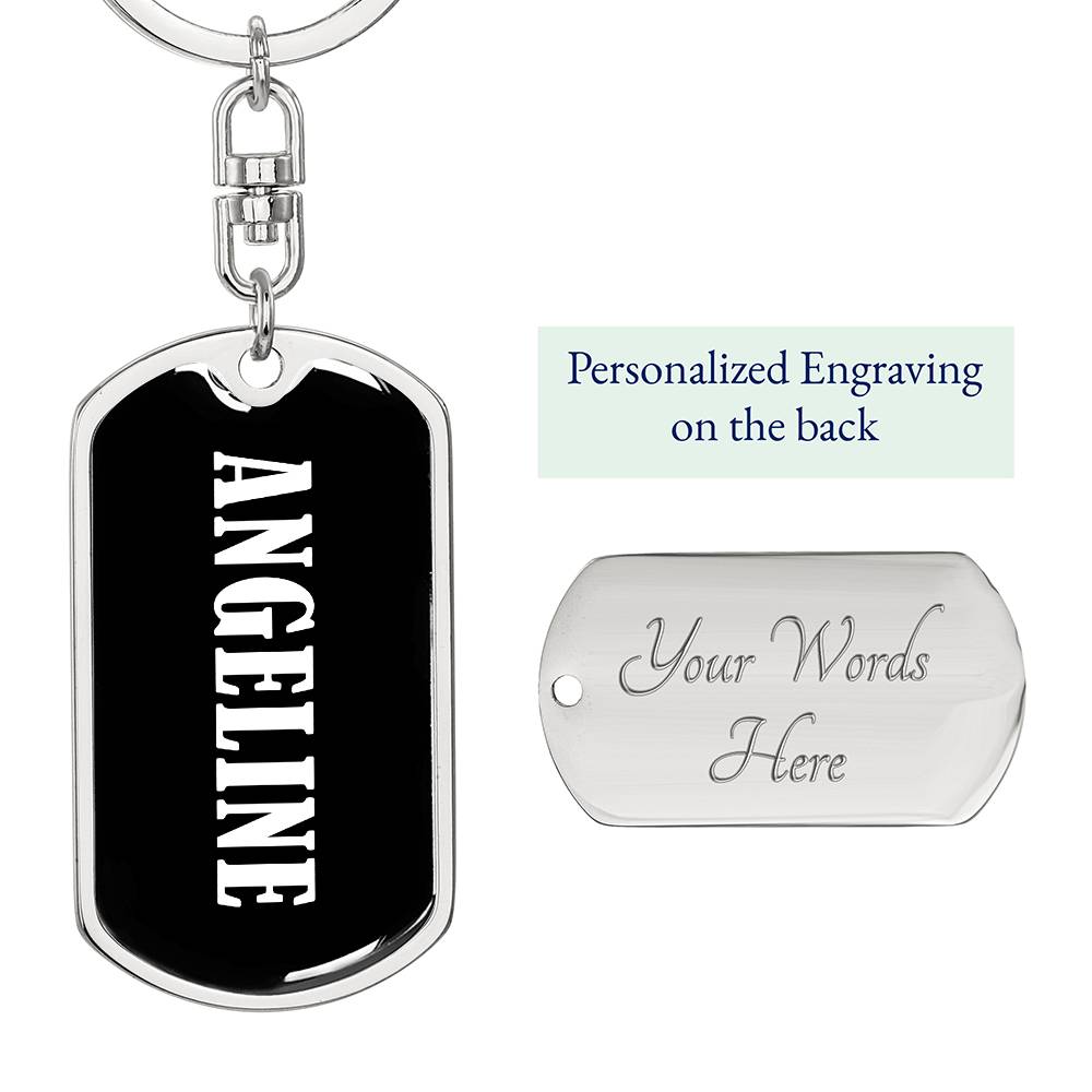 Angeline v03 - Luxury Dog Tag Keychain