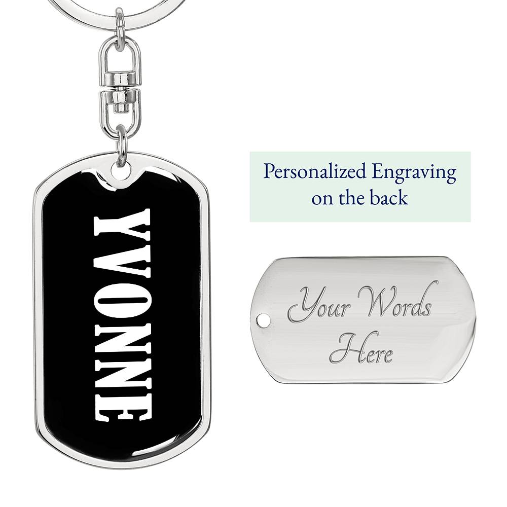 Yvonne v01w - Luxury Dog Tag Keychain