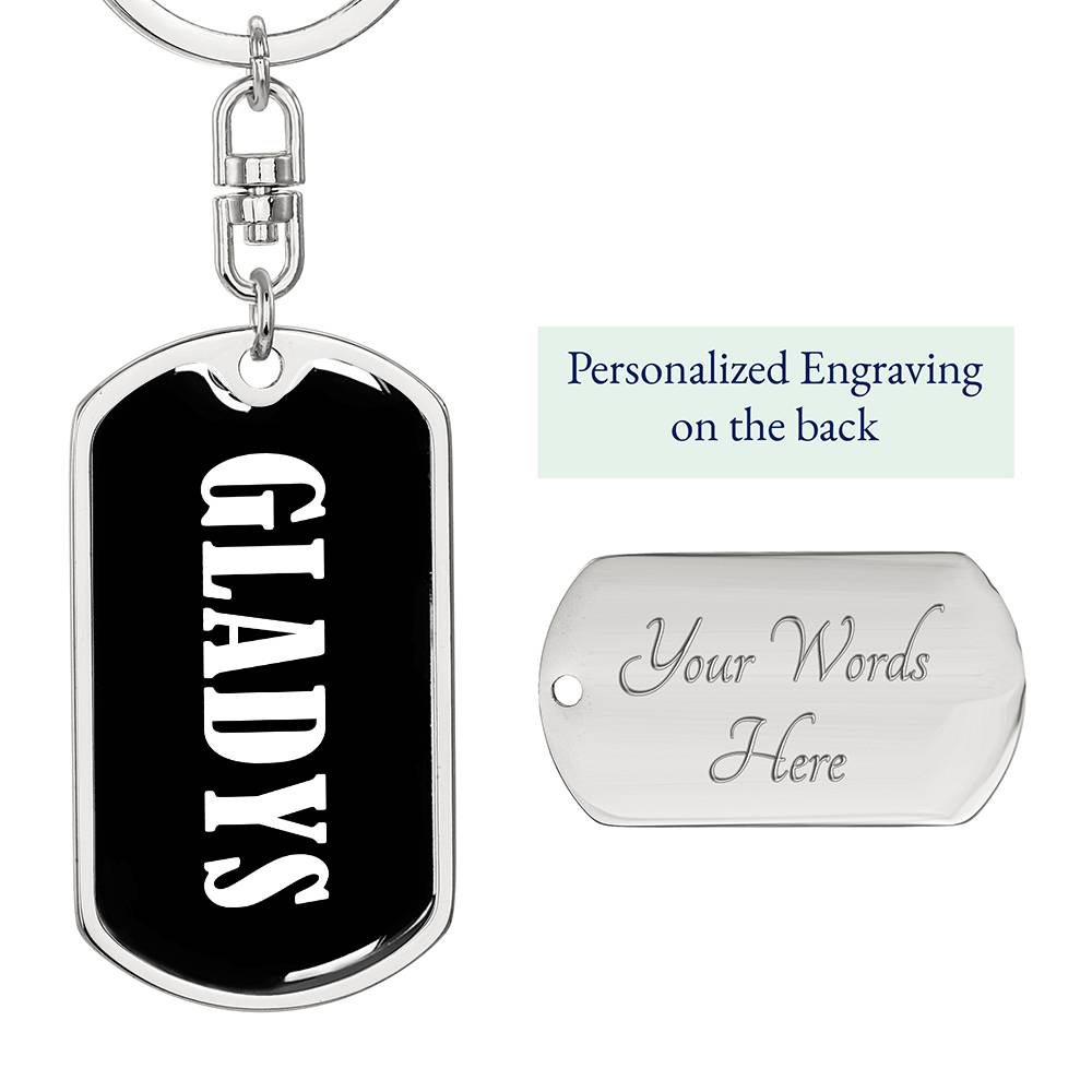 Gladys v01w - Luxury Dog Tag Keychain