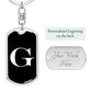 Initial G v3a - Luxury Dog Tag Keychain