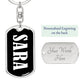 Sara v01w - Luxury Dog Tag Keychain