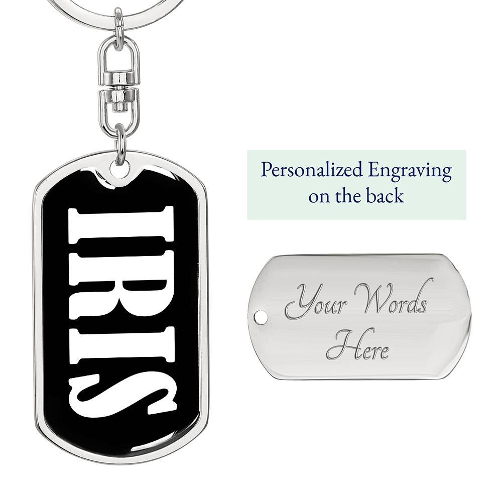 Iris v01w - Luxury Dog Tag Keychain