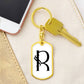 Initial R v001-14 - Luxury Dog Tag Keychain