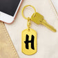 Initial H v1b - Luxury Dog Tag Keychain
