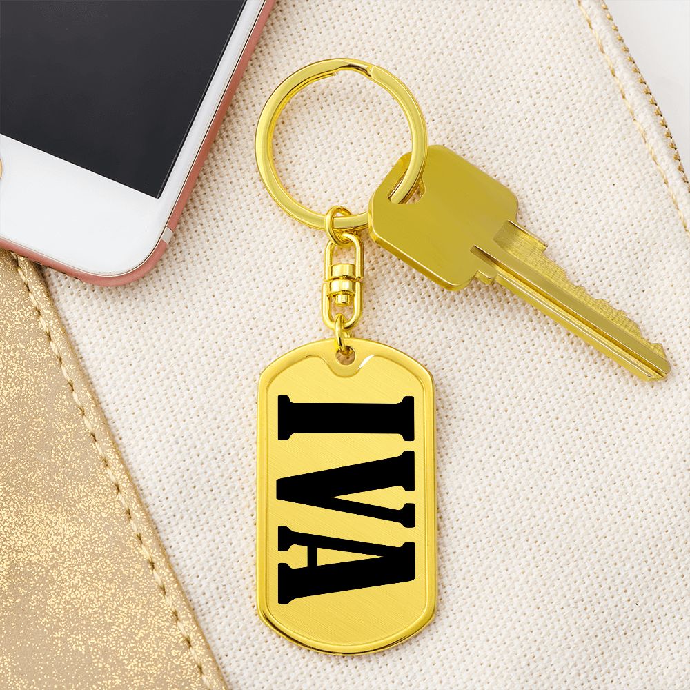 Iva v01 - Luxury Dog Tag Keychain
