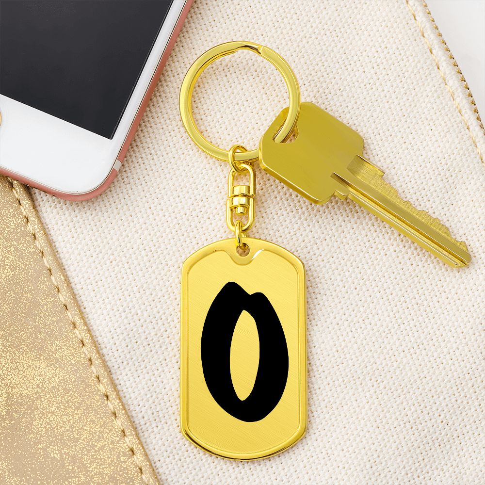 Initial O v1b - Luxury Dog Tag Keychain