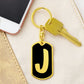 Initial J v2b - Luxury Dog Tag Keychain