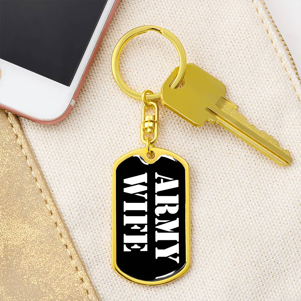 Army Wife v3 - Luxury Dog Tag Keychain