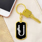 Initial U v001-13 - Luxury Dog Tag Keychain