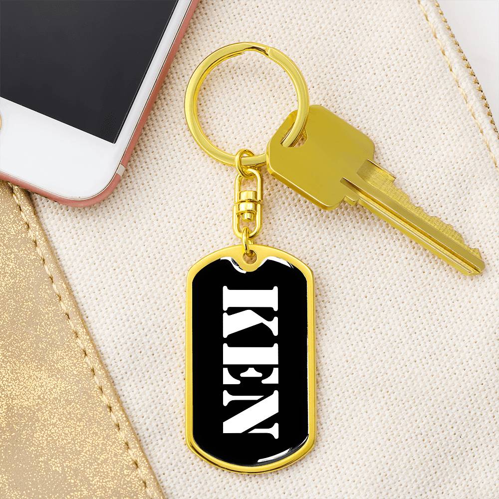 Ken v2 - Luxury Dog Tag Keychain