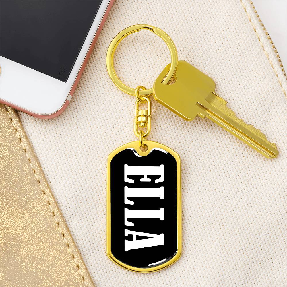 Ella v01w - Luxury Dog Tag Keychain