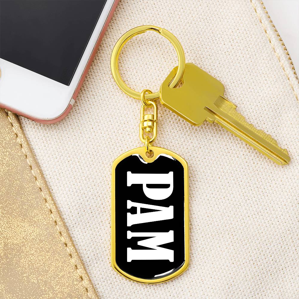 Pam v01w - Luxury Dog Tag Keychain