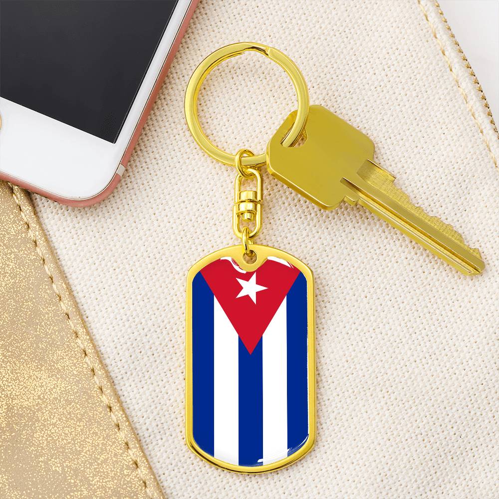 Cuban Flag - Luxury Dog Tag Keychain