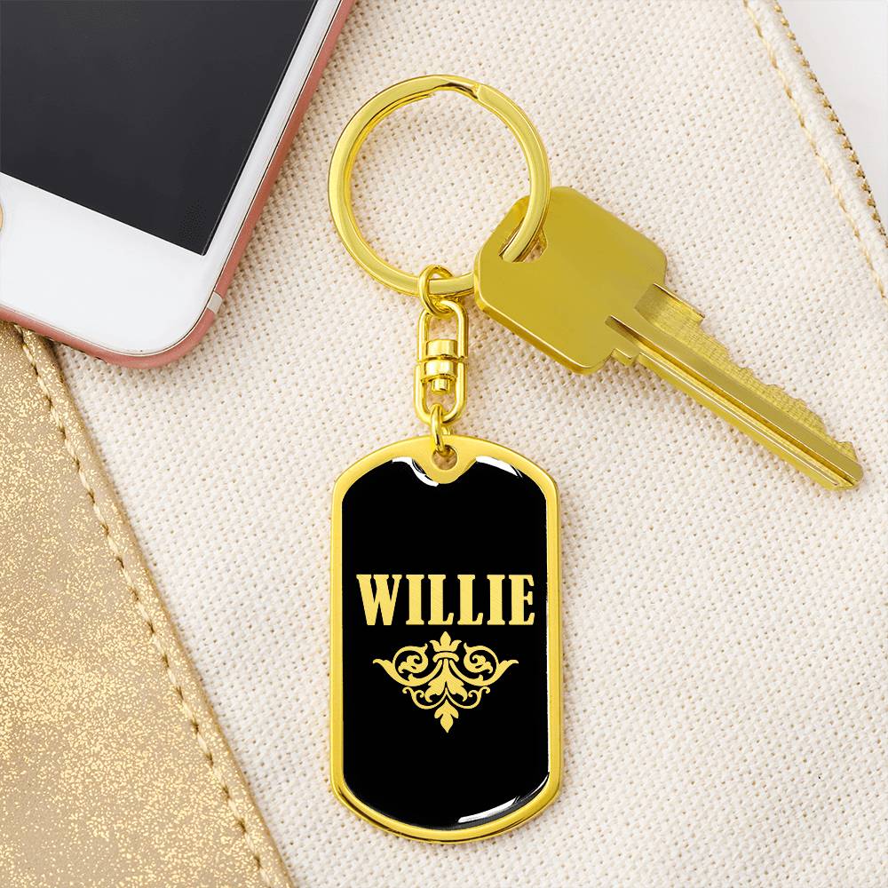 Willie v02a - Luxury Dog Tag Keychain
