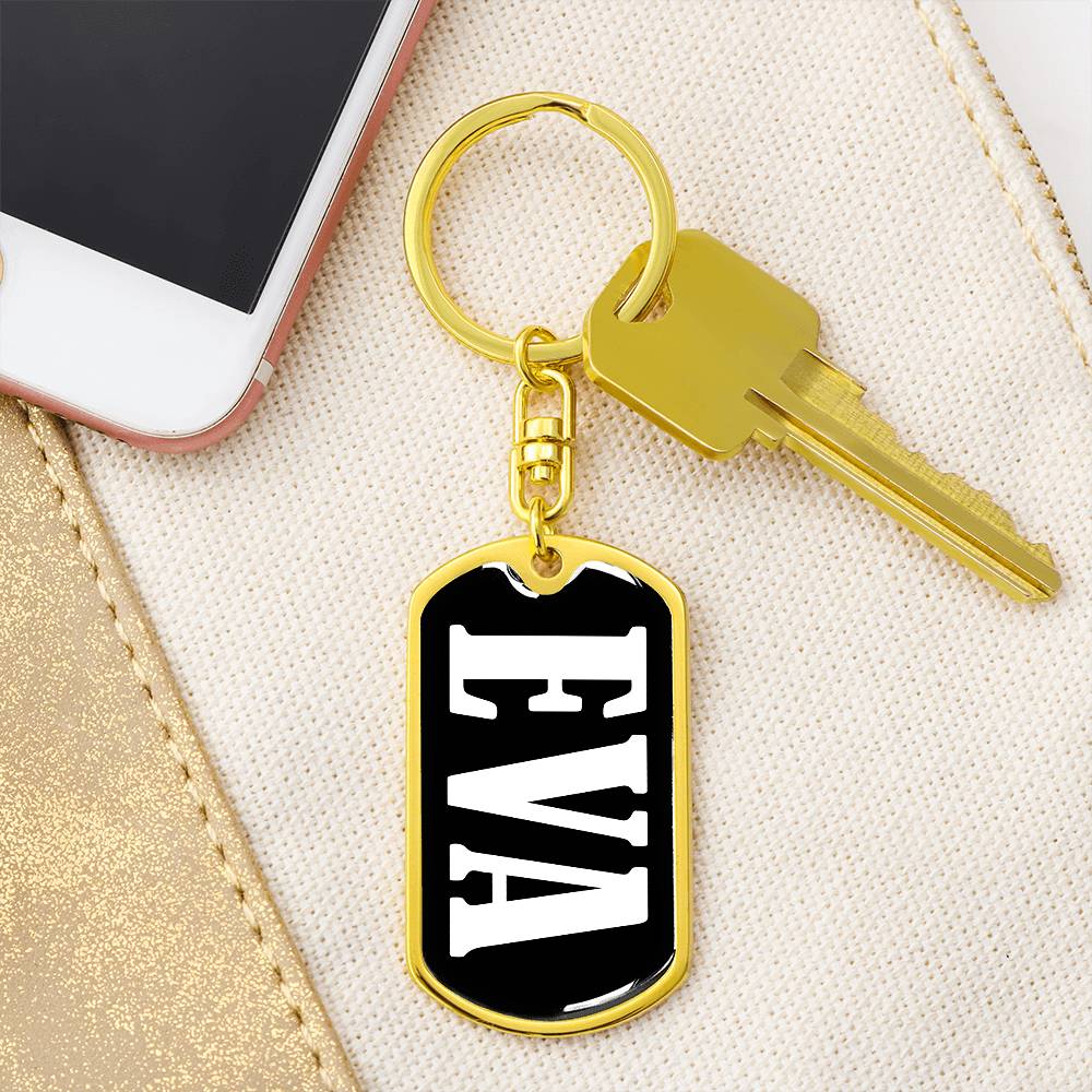 Eva v01w - Luxury Dog Tag Keychain