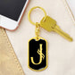 Initial J v001-12 - Luxury Dog Tag Keychain