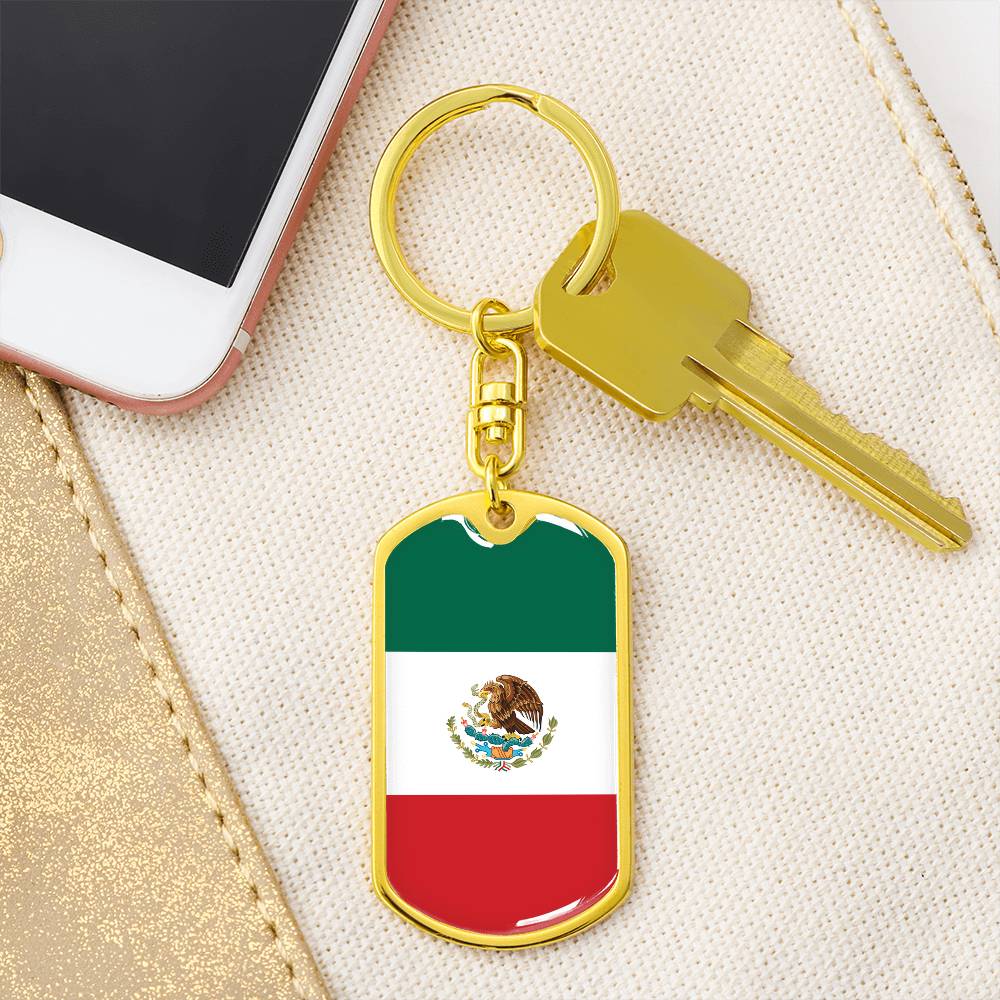 Mexican Flag - Luxury Dog Tag Keychain