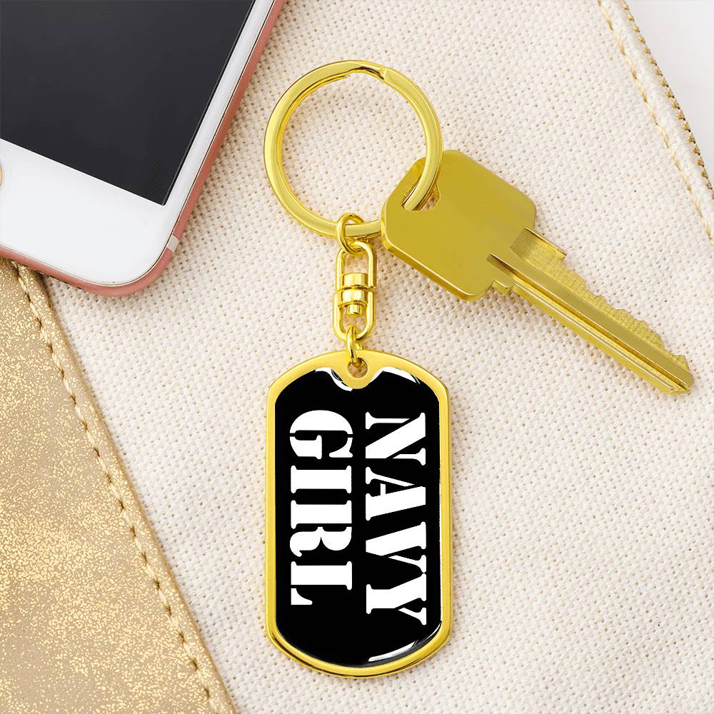 Navy Girl v3 - Luxury Dog Tag Keychain