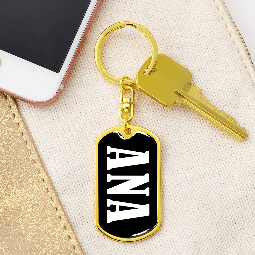 Ana v01w - Luxury Dog Tag Keychain