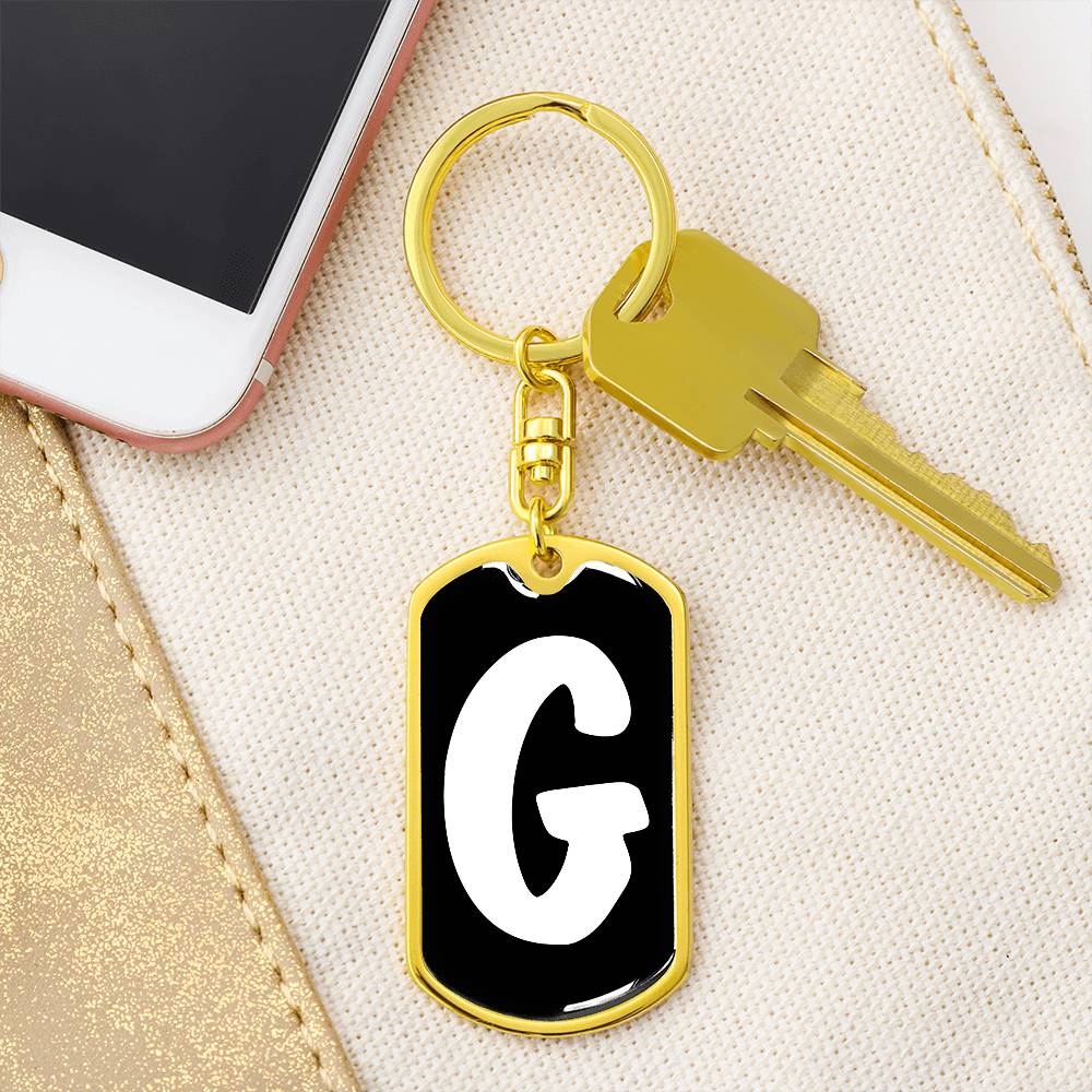 Initial G v3b - Luxury Dog Tag Keychain