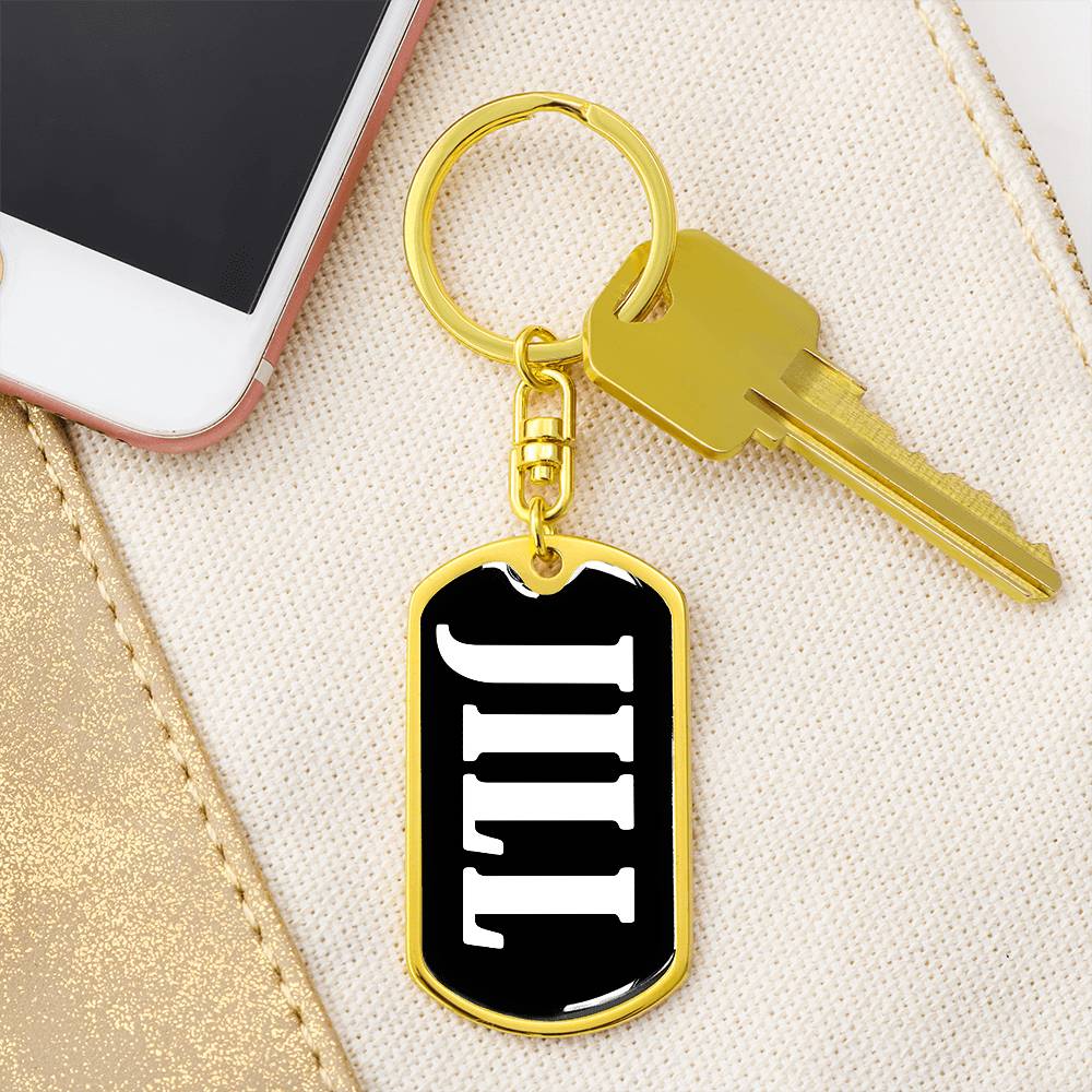 Jill v01w - Luxury Dog Tag Keychain