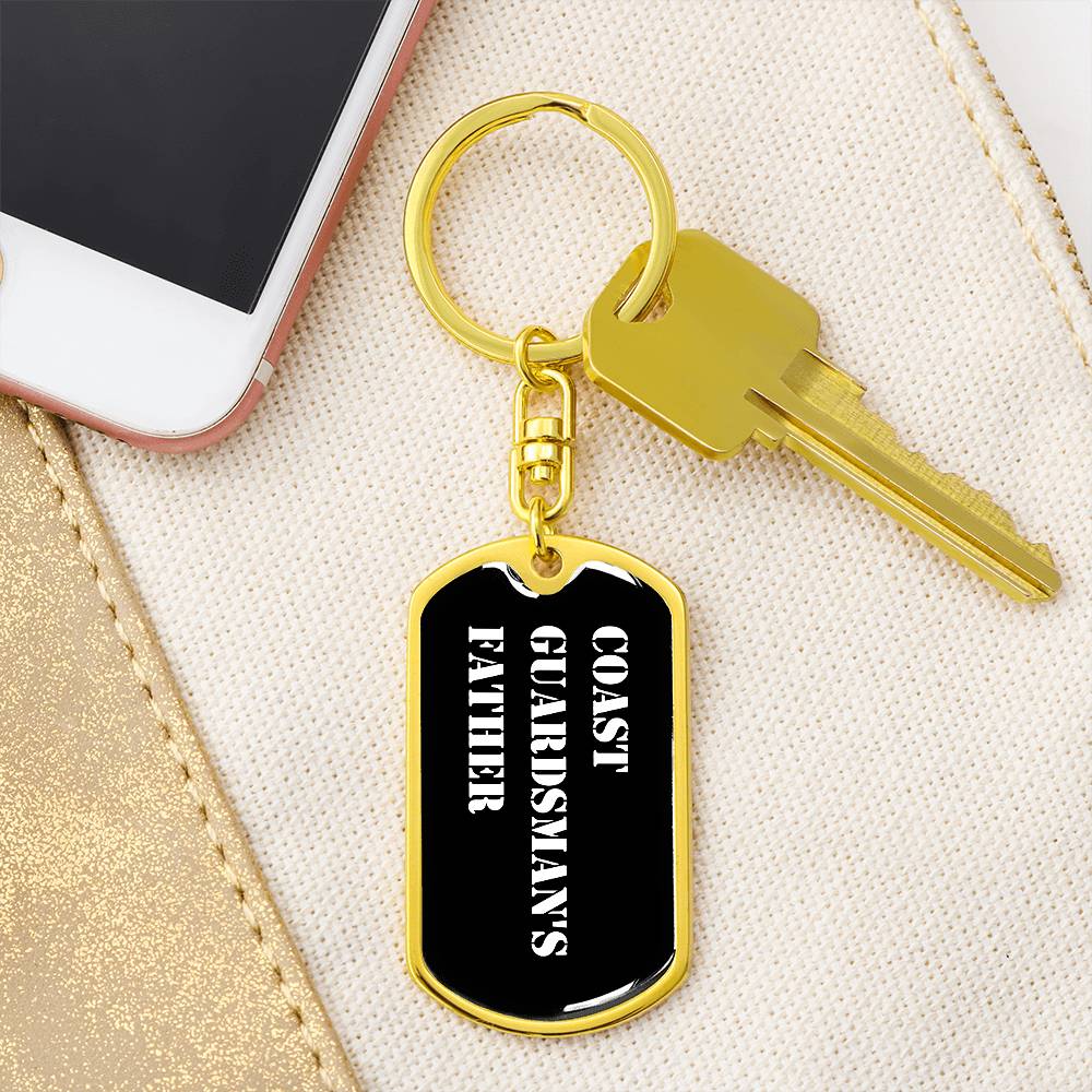 Coast Guardsman's Father v3 - Luxury Dog Tag Keychain