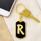Initial R v2b - Luxury Dog Tag Keychain