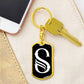 Initial S v001-13 - Luxury Dog Tag Keychain