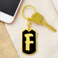Initial F v2b - Luxury Dog Tag Keychain
