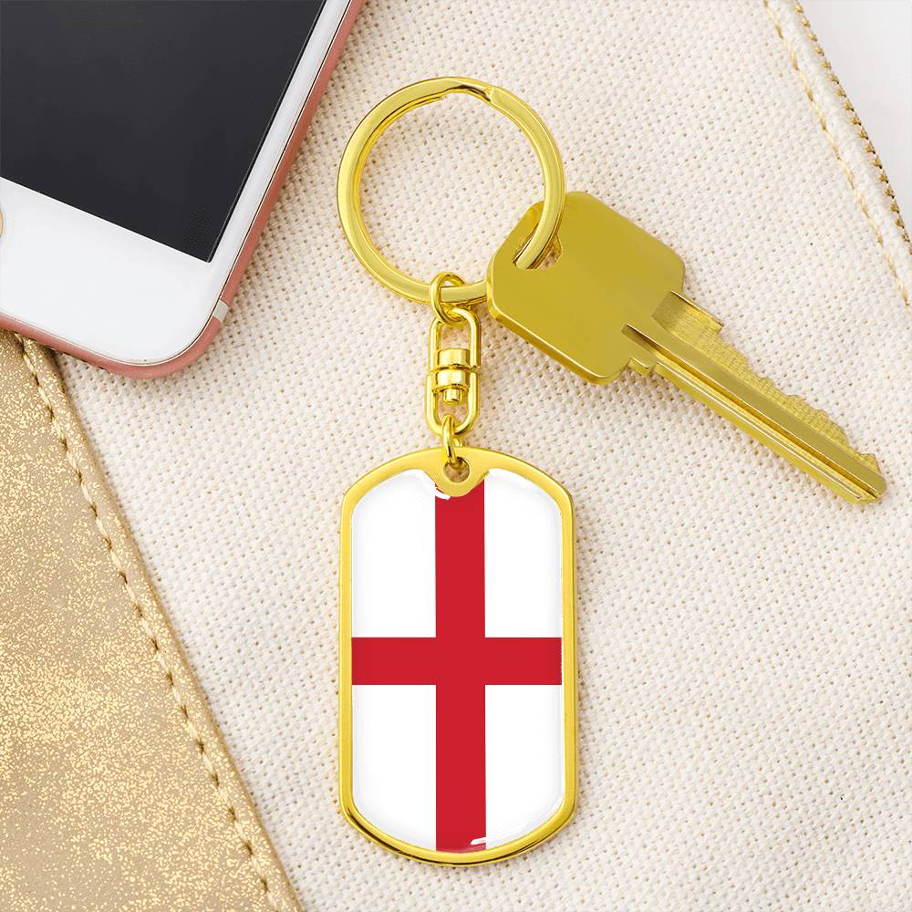 English Flag - Luxury Dog Tag Keychain