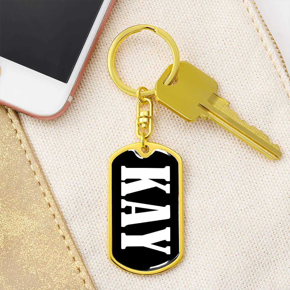 Kay v01w - Luxury Dog Tag Keychain