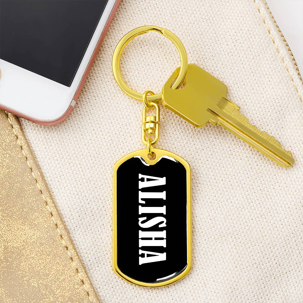 Alisha v03 - Luxury Dog Tag Keychain