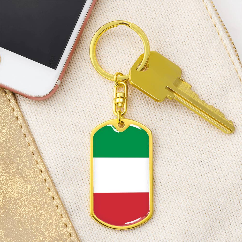 Italian Flag - Luxury Dog Tag Keychain