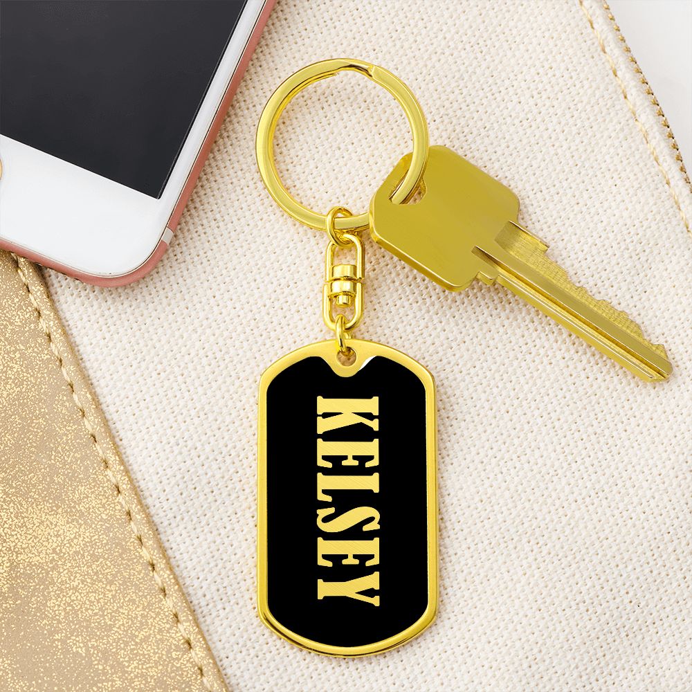 Kelsey v02 - Luxury Dog Tag Keychain
