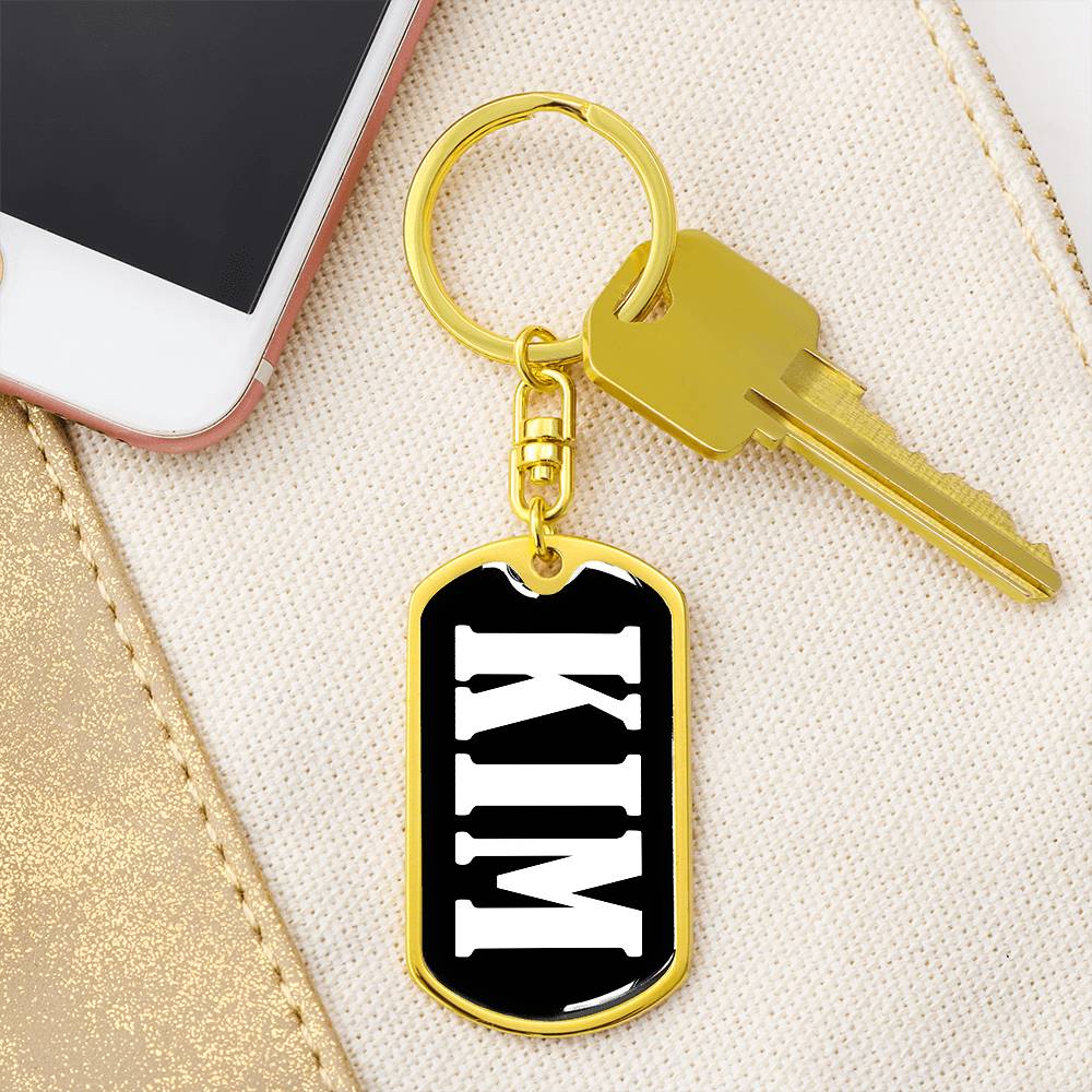Kim v01w - Luxury Dog Tag Keychain