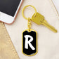Initial R v3b - Luxury Dog Tag Keychain