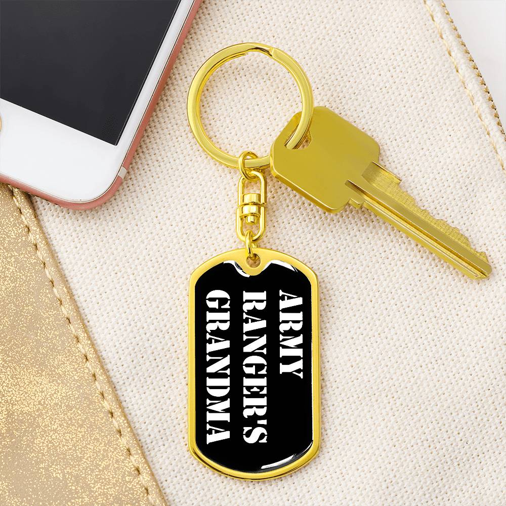 Army Ranger's Grandma v3 - Luxury Dog Tag Keychain
