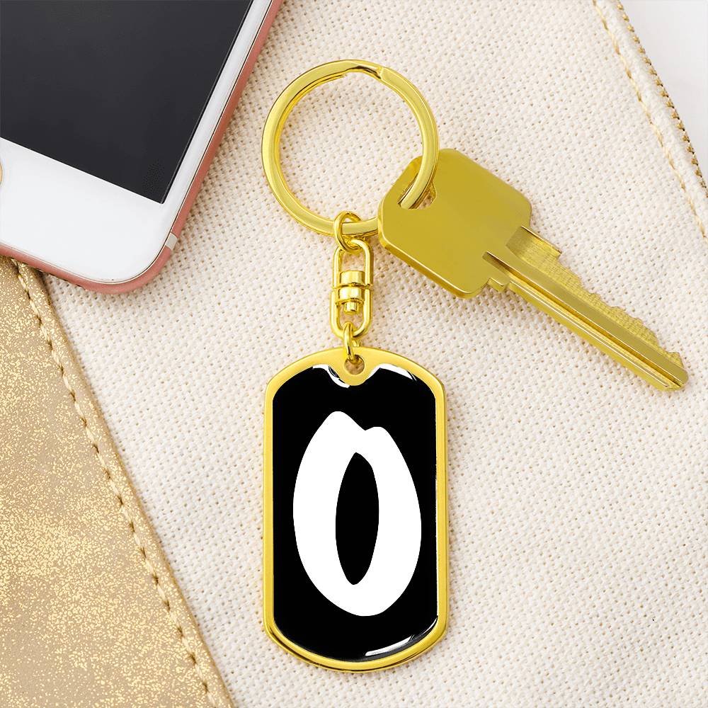 Initial O v3b - Luxury Dog Tag Keychain