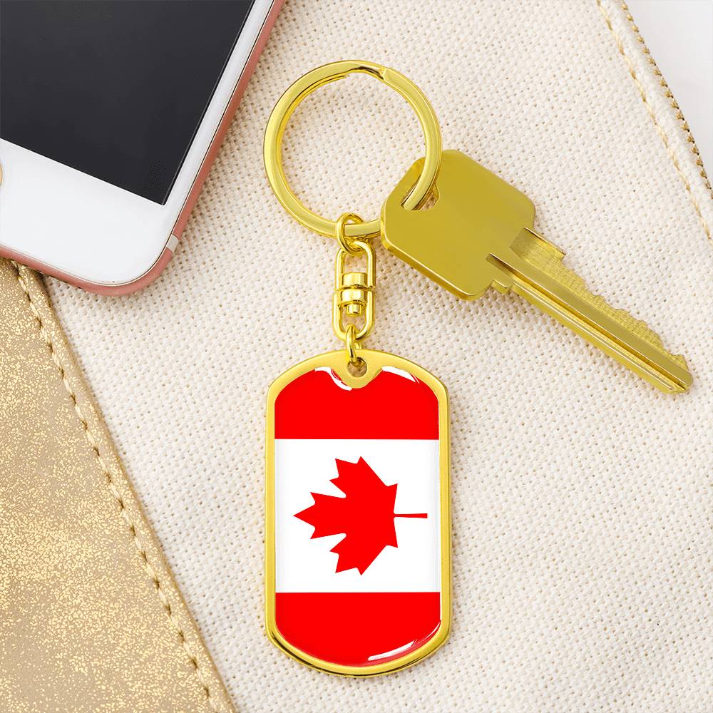 Canadian Flag - Luxury Dog Tag Keychain