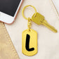 Initial L v1b - Luxury Dog Tag Keychain