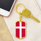 Danish Flag - Luxury Dog Tag Keychain