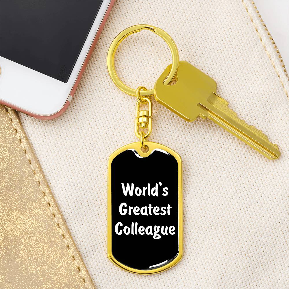 World's Greatest Colleague v3 - Luxury Dog Tag Keychain